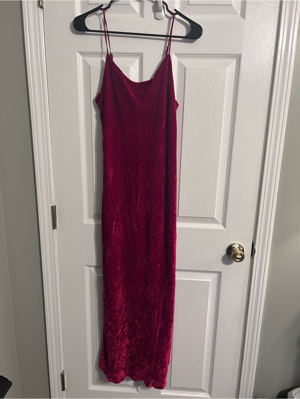 Victoria's Secret Vintage Raspberry Velvet Slip Maxi Dress